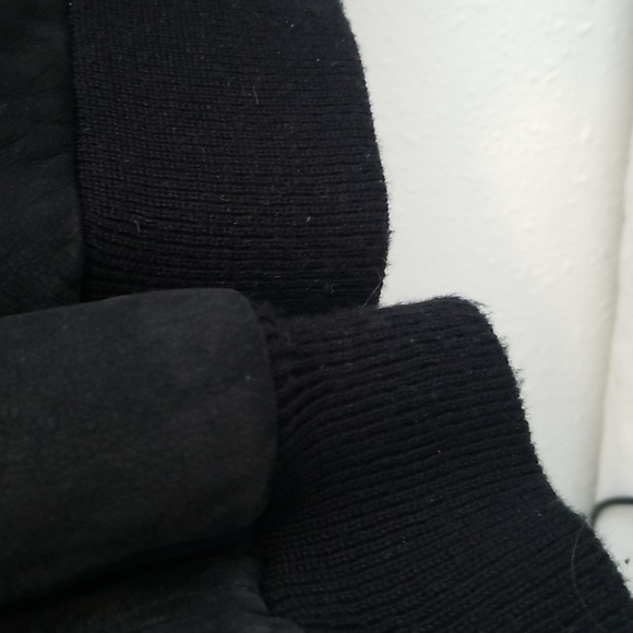 TIMBERLAND Vintage Weatherproof Suede Leather Bomber Black Large - Picture 5 of 12